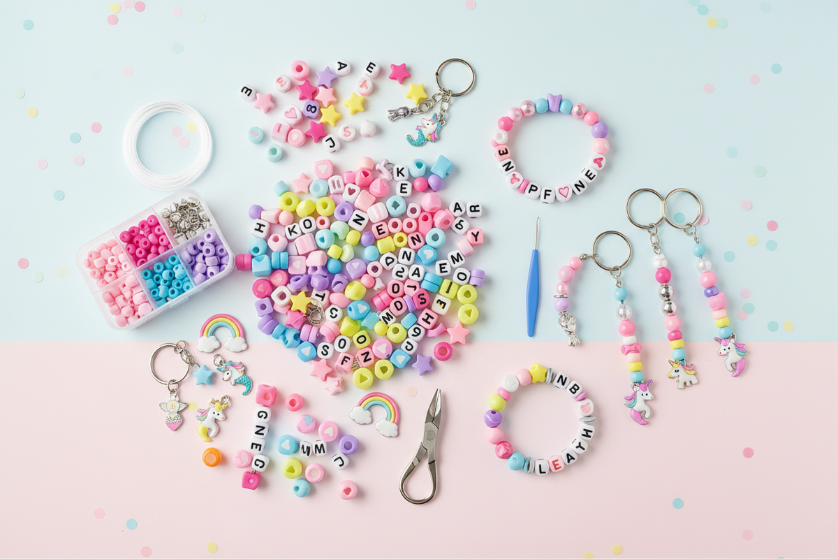 Bracelet & Keychain Kit Pastel Background