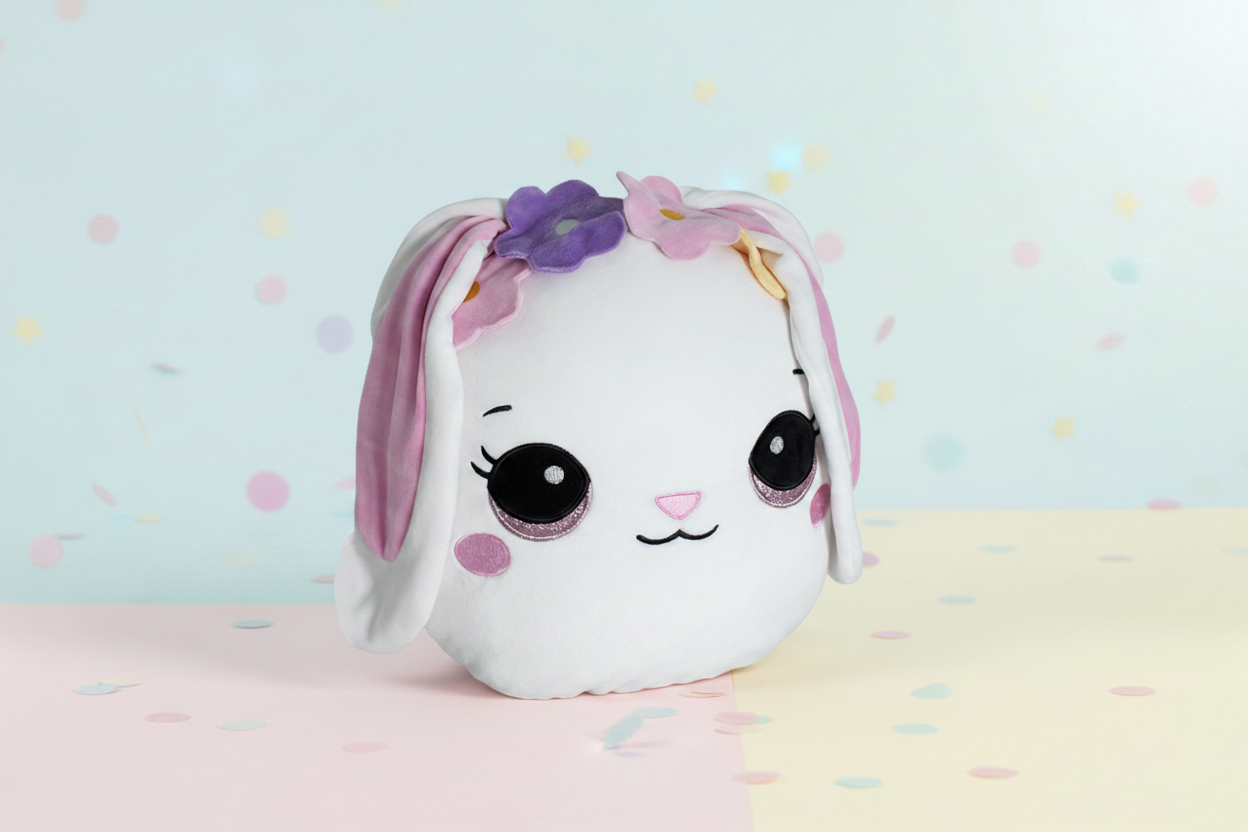 Flower Bunny Plush Soft Pastel Background