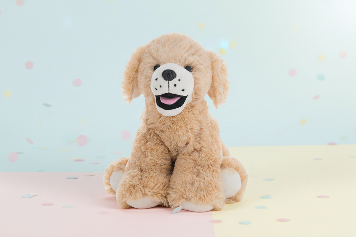 Golden Retriever Puppy Plush Soft Pastel Background