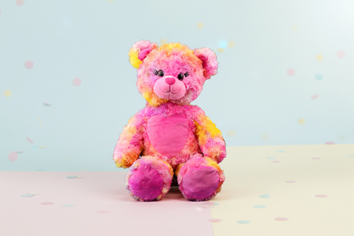 Pink Tie-Dye Bear Soft Pastel Background