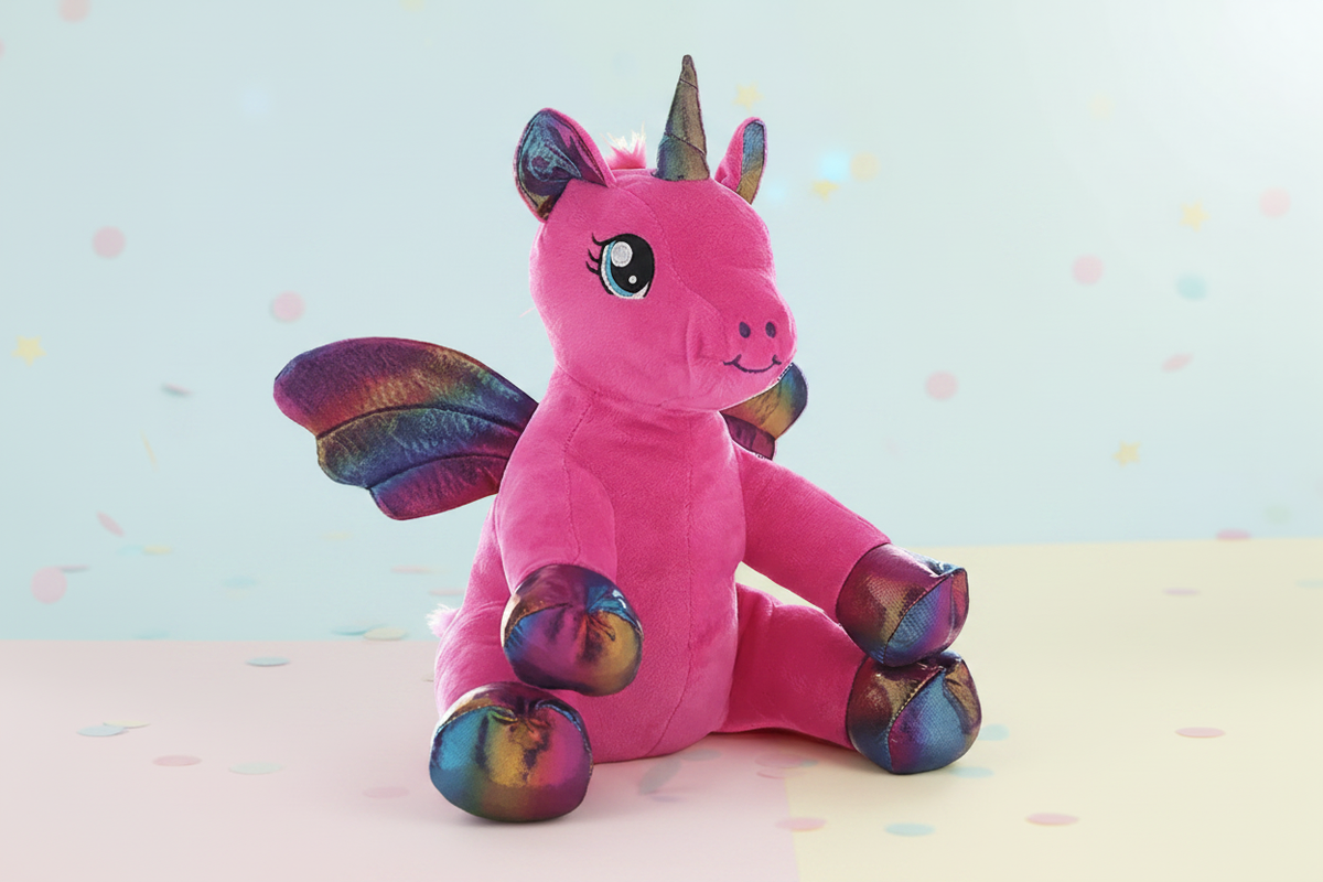 Pink Unicorn Plush Soft Pastel Background
